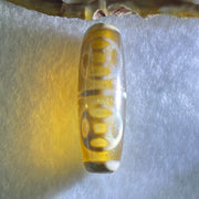 Natural Powerful Tibetan Old Oily Agate Four Coins Dzi Bead Heavenly Master (Tian Zhu) 9.37g 38.4 by 12.6mm - Huangs Jadeite and Jewelry Pte Ltd