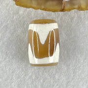 Natural Powerful Tibetan Old Oily Agate Tiger Tooth Daluo Dzi Bead Heavenly Master (Tian Zhu) 虎呀天诛 3.27g 15.7 by 10.8mm - Huangs Jadeite and Jewelry Pte Ltd