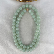Good Grade Type A Light Green Jadeite Beads Necklace 54.77g 66cm by 11.4mm 60 Beads - Huangs Jadeite and Jewelry Pte Ltd