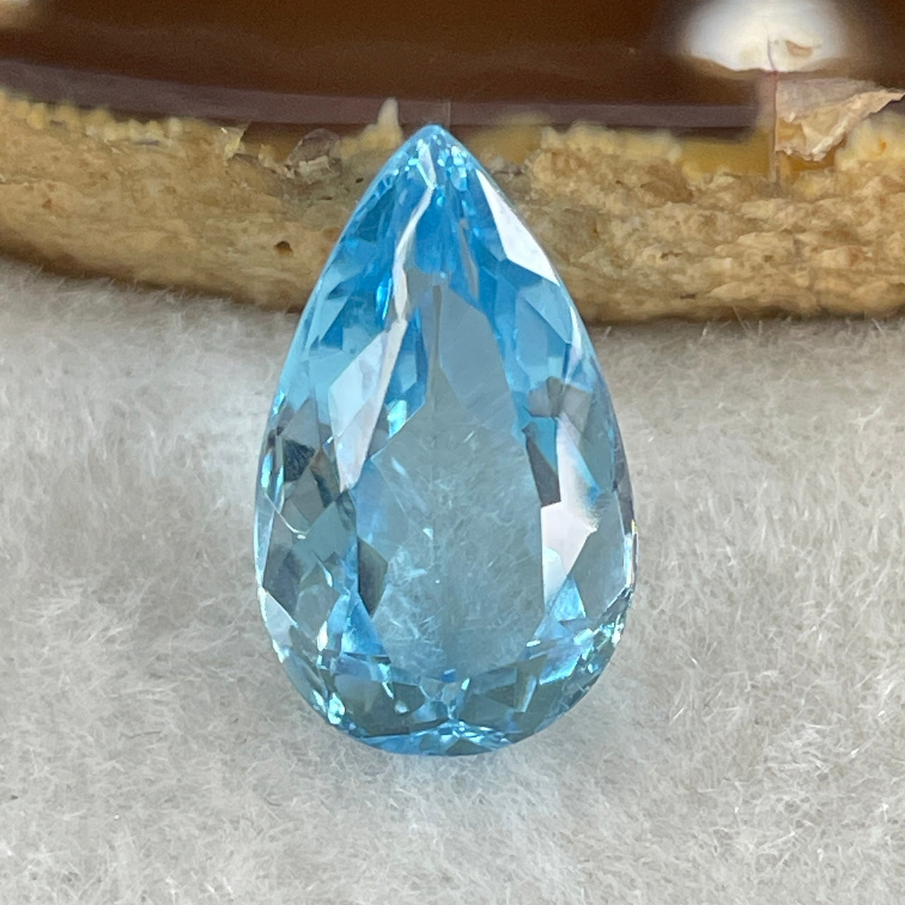 Natural Sky Blue Topaz Teardrop Shape 7.86ct 15.9 by 9.4 by 6.7mm - Huangs Jadeite and Jewelry Pte Ltd