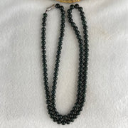 Rare High End Type A Fully Translucent Black Omphacite Jadeite Beads Necklace 34.77g 60cm 5.7mm 108 Beads - Huangs Jadeite and Jewelry Pte Ltd