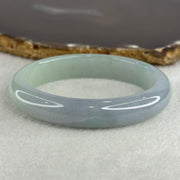 Type A Jelly Faint Green Faint Lavender Jadeite Oval Bangle 48.77g Inner Diameter 57.7mm 12.1 by 8.0mm with NGI Cert No. 32888362 (Internal Line) - Huangs Jadeite and Jewelry Pte Ltd