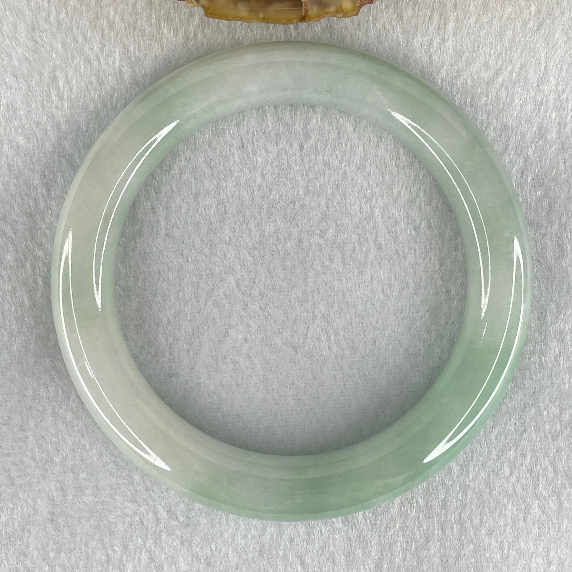 Type A Light Green to White Jadeite Bangle 56.38g Internal Diameter 55.8mm 10.7 by 10.0mm (Internal Lines) - Huangs Jadeite and Jewelry Pte Ltd