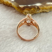 Pink Cubic Zirconia with Crystals In S925 Sliver Rose Gold Color Ring (Adjustable Size) 2.92g 12.5 by 6.6 by 5.5mm - Huangs Jadeite and Jewelry Pte Ltd