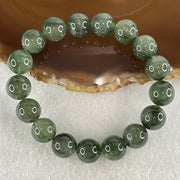 Good Grade Natural Cats Eye Green Rutilated Quartz Beads Bracelet 37.68g 17cm 11.7mm 17 Beads - Huangs Jadeite and Jewelry Pte Ltd
