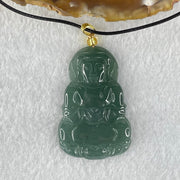 Type A Icy Blueish Green Jadeite Guan Yin Pendant Necklace 7.22g 40.9 by 26.8 by 4.0mm - Huangs Jadeite and Jewelry Pte Ltd
