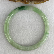 Certified Natural Type A Jelly Green with Old Mine Green Patches Jadeite Bangle 25.30g Internal Diameter 58.7mm 6.6 by 7.2mm (Close to Perfect) - Huangs Jadeite and Jewelry Pte Ltd