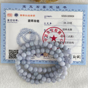 Type A Full Lavender Jadeite Beads Necklace 58.23g 68cm 7.0mm 99 Beads - Huangs Jadeite and Jewelry Pte Ltd