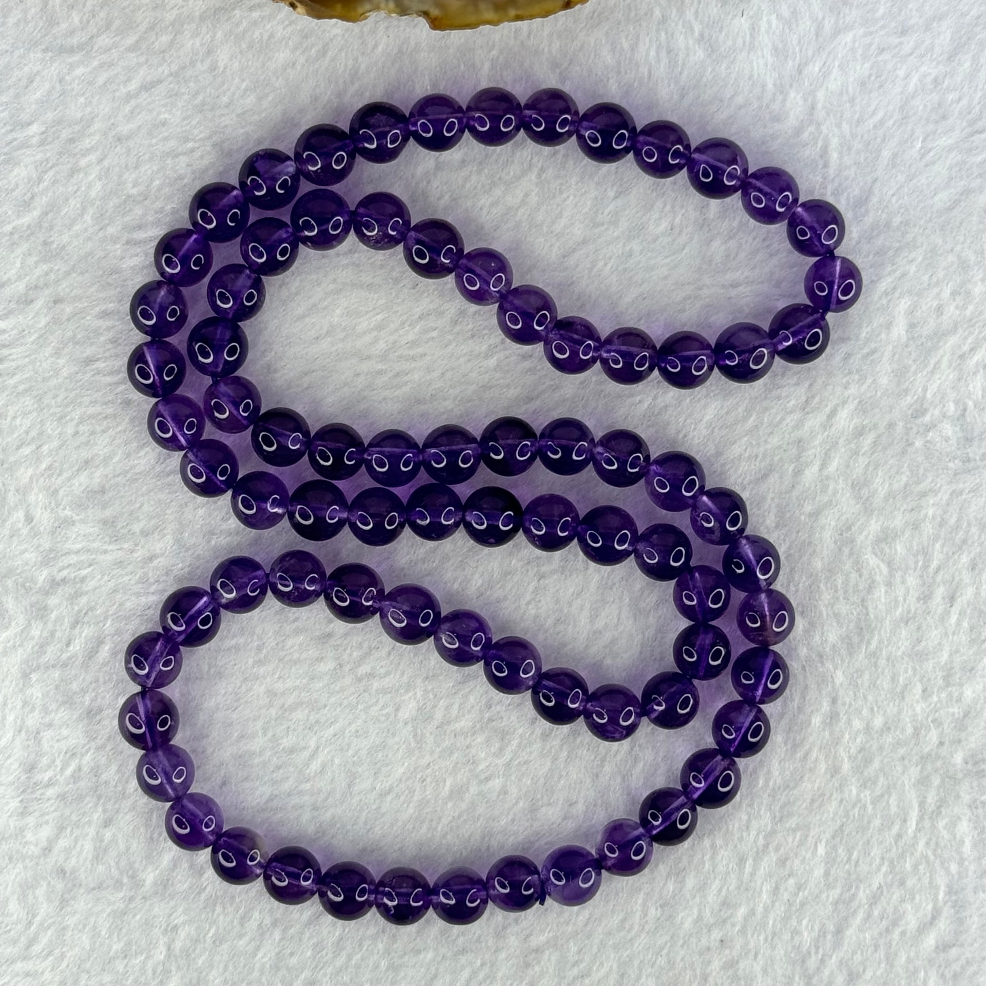Good Grade Natural Amethyst Necklace 39.51g 7.3mm 79 Beads - Huangs Jadeite and Jewelry Pte Ltd