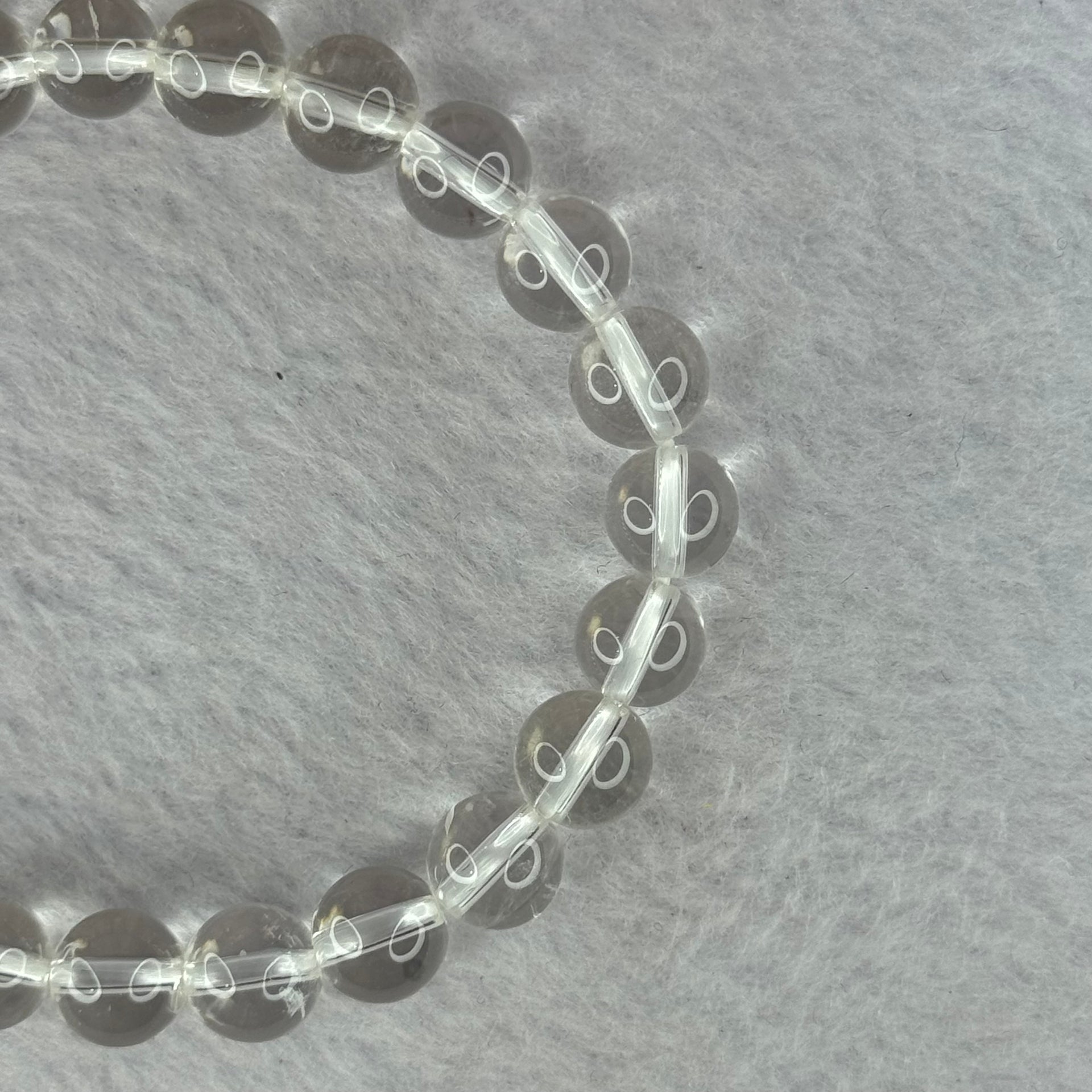 Natural Clear Quartz Bracelet 天然白水晶手链 18.30g 16.5cm 8.4mm 24 Beads - Huangs Jadeite and Jewelry Pte Ltd