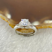 Colourless Cubic Zirconia with Crystals In S925 Sliver Ring (Adjustable Size) 2.49g 5.6 by 3.4mm - Huangs Jadeite and Jewelry Pte Ltd