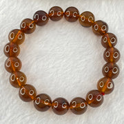 Natural Purple Amber Beads Bracelet 天然巨峰紫葡萄琥珀手链 11.99g 16cm 10.2mm 19 Beads - Huangs Jadeite and Jewelry Pte Ltd