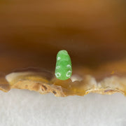 Type A Old Mine Full Green Jadeite Peapod Charm Stone For Setting 0.12g 8.5 by 4.4 by 1.4mm - Huangs Jadeite and Jewelry Pte Ltd
