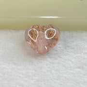 Pink Glass Mini Heart with Glitters Charm for Bracelet 2.89g 15.8 by 15.0 by 10.1mm - Huangs Jadeite and Jewelry Pte Ltd