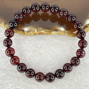 Natural Dark Red Blood Amber Beads Bracelet 天然血珀手链 8.12g 17cm 8.7mm 23 Beads - Huangs Jadeite and Jewelry Pte Ltd
