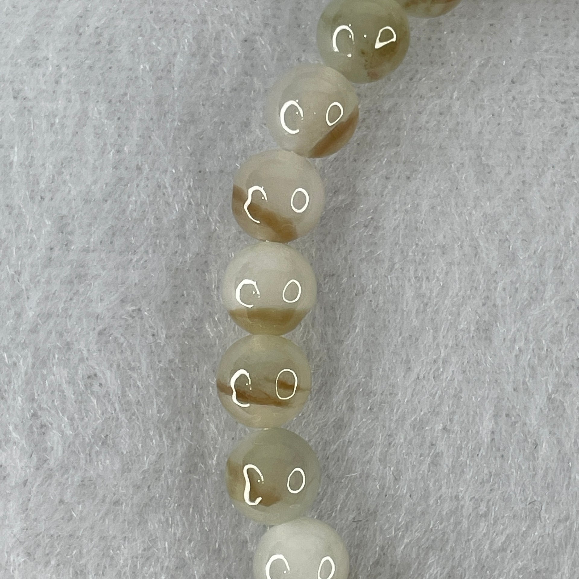 Natural Type A Light Lavender with Brownish Jadeite Beads Bracelet 14.86g 15cm 7.0mm 26 Beads - Huangs Jadeite and Jewelry Pte Ltd