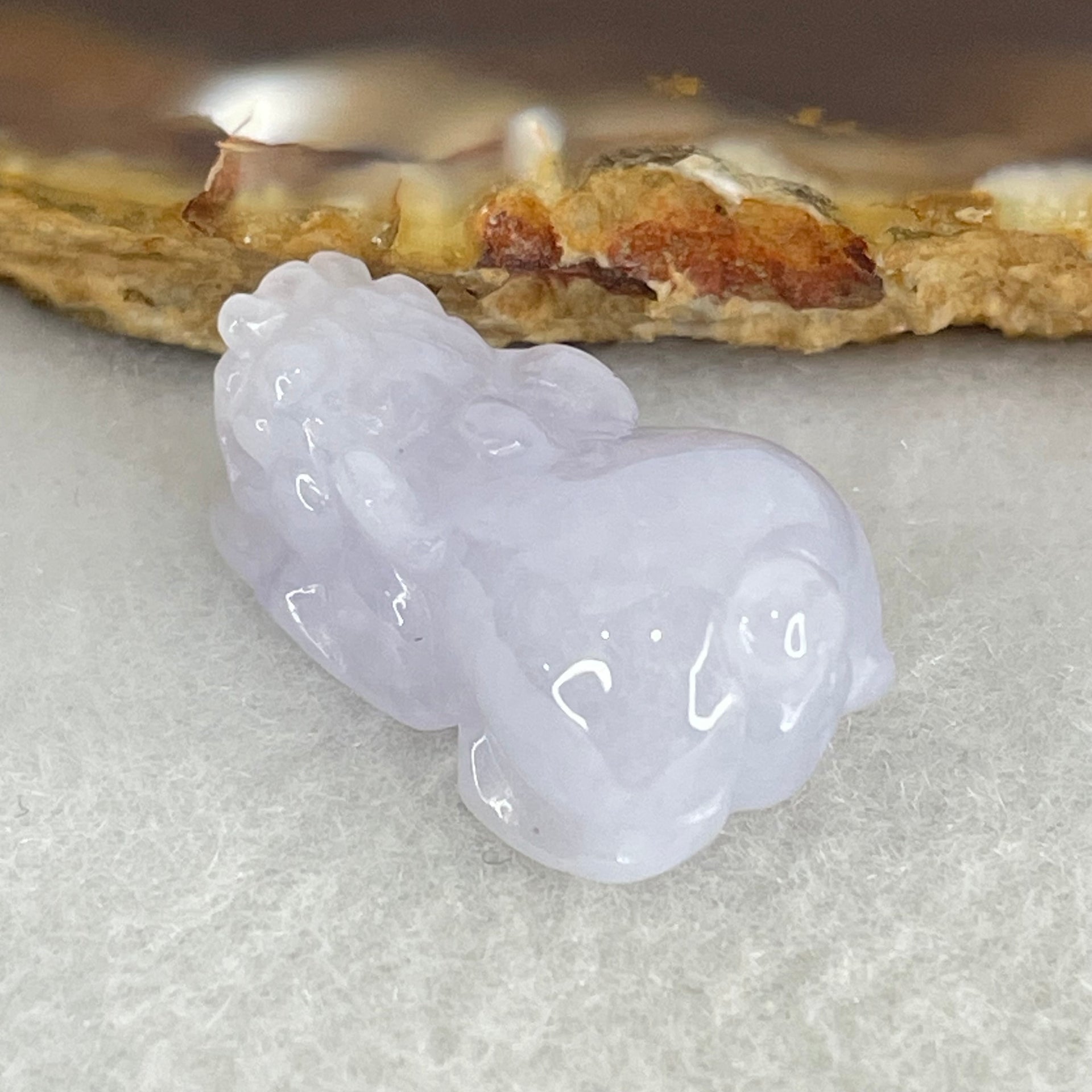 Type A Full Lavender Jadeite Pixiu Pendant Charm 5.87g 25.0 by 13.1 by 9.6mm - Huangs Jadeite and Jewelry Pte Ltd