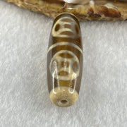 Natural Powerful Tibetan Old Oily Agate Four Coins Dzi Bead Heavenly Master (Tian Zhu) 9.37g 38.4 by 12.6mm - Huangs Jadeite and Jewelry Pte Ltd