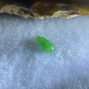 Type A Old Mine Full Green Jadeite Peapod Charm Stone For Setting 0.12g 8.5 by 4.4 by 1.4mm - Huangs Jadeite and Jewelry Pte Ltd