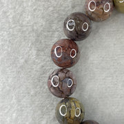 Certified Natural Alashan Agate Greyish Beads Bracelet 49.866g 17cm 13.4mm 16Beads - Huangs Jadeite and Jewelry Pte Ltd