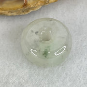 Type A Semi Icy Faint Green Jadeite Ping An Kou Donut Pendant 2.44g 13.2 by 6.6mm - Huangs Jadeite and Jewelry Pte Ltd