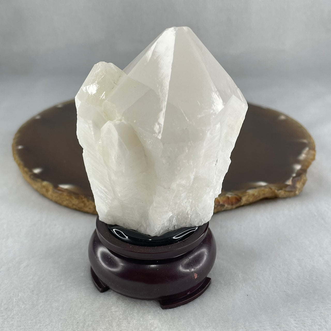 Natural Milky White Quartz Display 218.74g 58.4 by 47.9 by 94.5mm - Huangs Jadeite and Jewelry Pte Ltd