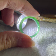 Natural Type A Blueish-Green Jadeite Ring | 3.9 by 2.5mm Flawless Ocean Jade Full-Eternity Band (1.89g | US 9.8 / HK 22 | Perfect) - Huangs Jadeite and Jewelry Pte Ltd