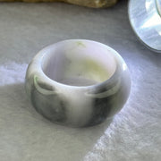 Type A Light Lavender Wuji Grey and Green Jadeite Ring 10.49g 12.4 by 4.6mm US10 HK22 - Huangs Jadeite and Jewelry Pte Ltd