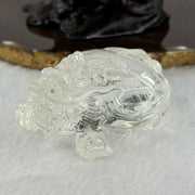 Natural Clear Quartz Dragon Turtle with Wooden Display 214.02g 78.8 by 66.1 by 75.6mm - Huangs Jadeite and Jewelry Pte Ltd