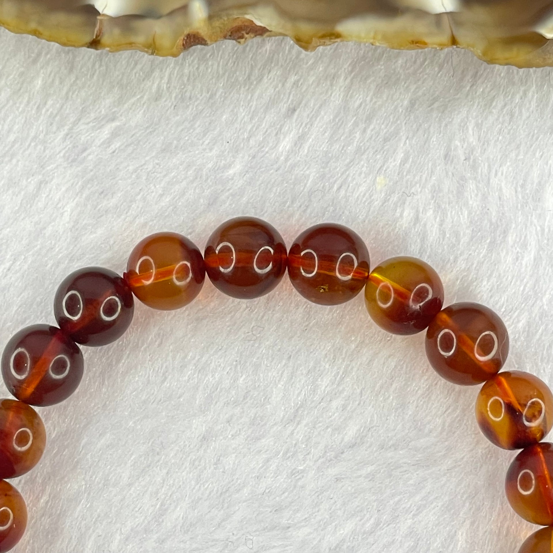 Natural Purple Amber Beads Bracelet 天然紫蜜琥珀手链 7.00g 15.5cm 8.4mm 23 Beads - Huangs Jadeite and Jewelry Pte Ltd
