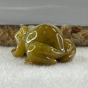 Natural Type A Yellow Jadeite Frog Pendant Charm 18.93g 31.7 by 26.4 by 16.9mm - Huangs Jadeite and Jewelry Pte Ltd