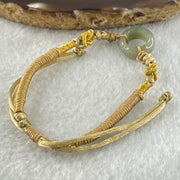 Type A Blueish Green Jadeite Ping An Kou String Bracelet 3.00g 14.9 by 6.3mm - Huangs Jadeite and Jewelry Pte Ltd