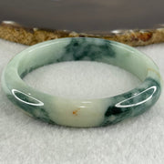 Type A Light Blueish Green with Dark Blueish Green Piao Hua and Red Spots Jadeite Bangle 52.08g Internal Diameter 58.6mm 12.2 by 7.8mm (Close to Perfect) - Huangs Jadeite and Jewelry Pte Ltd
