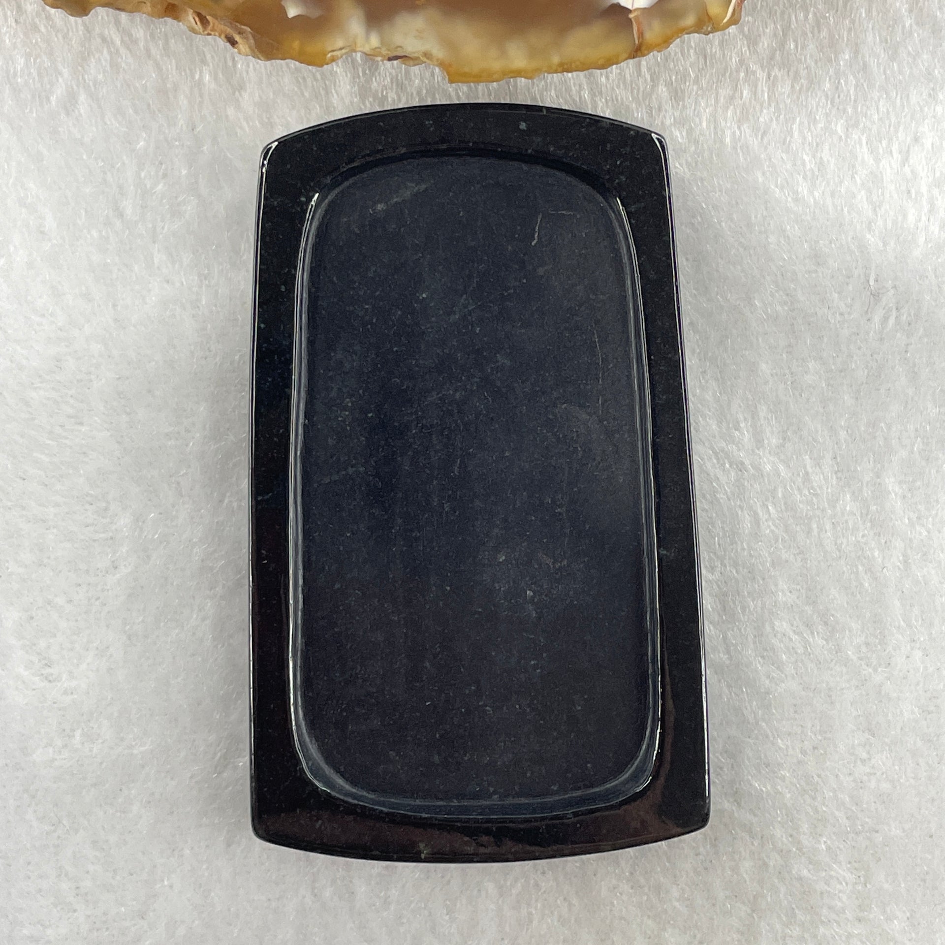 Type A Opaque to Partial Translucent Black Omphacite Jadeite Zhong Kui Pendant 27.73g 61.3 by 37.4 by 8.9mm - Huangs Jadeite and Jewelry Pte Ltd