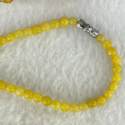 Type A Yellow Jadeite Beads Necklace 26.45g 60cm 5.2mm 124 Beads (Burned) - Huangs Jadeite and Jewelry Pte Ltd