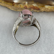 Good Grade Natural Rose Quartz Ring in S925 Sliver 5.36g 13.2 by 10.0 by 7.5mm (Adjustable Size) - Huangs Jadeite and Jewelry Pte Ltd