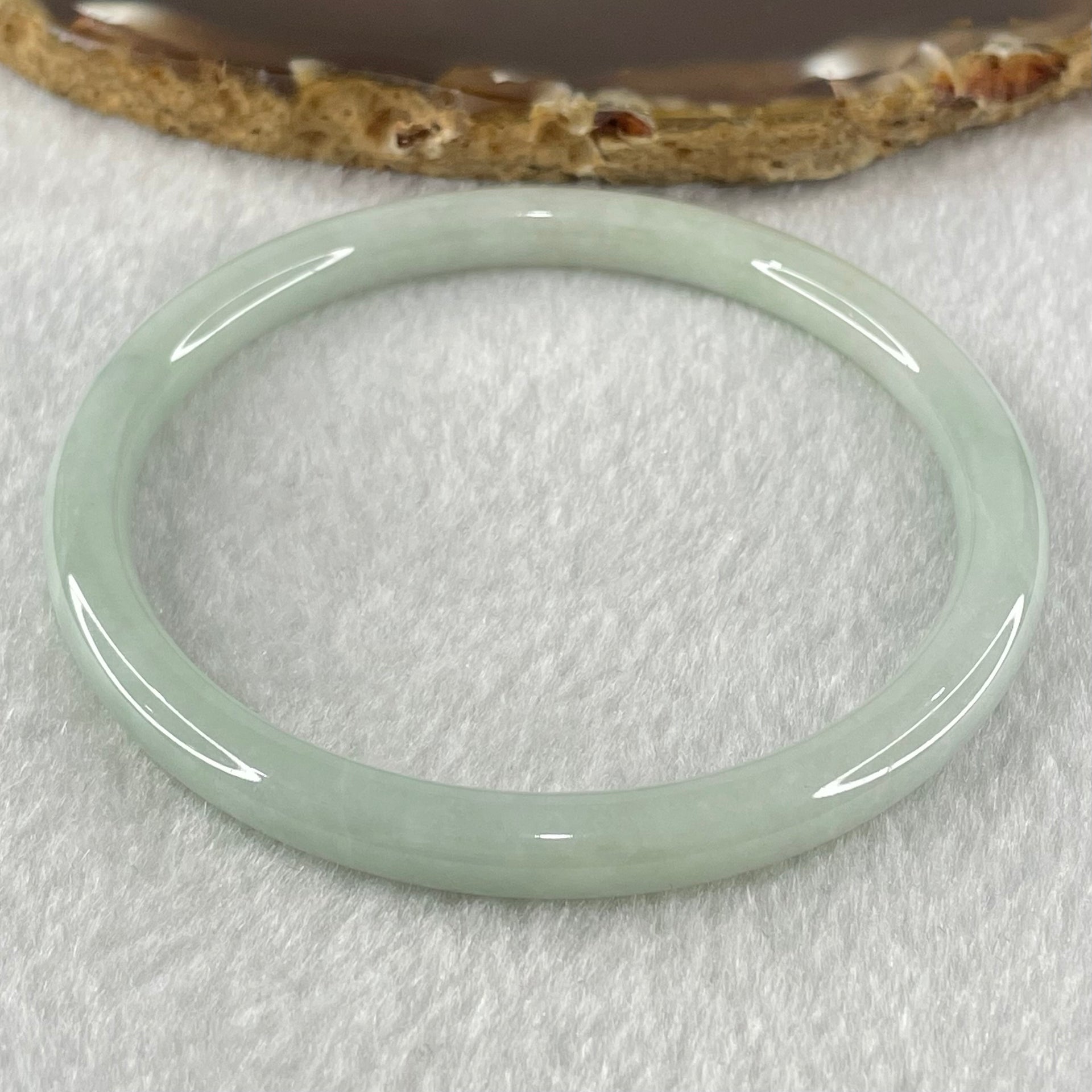 Type A Light Blueish Green Jadeite Bangle 19.39g Internal Diameter 57.6mm 5.9 by 6.0mm (Slight Internal Lines) - Huangs Jadeite and Jewelry Pte Ltd