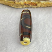 Natural Powerful Tibetan Old Oily Agate Sky Door Serenity 1 Eye Dzi Bead Heavenly Master (Tian Zhu) 一眼天诛 8.45g 37.6 by 12.0mm - Huangs Jadeite and Jewelry Pte Ltd