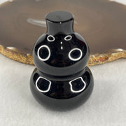 Natural Black Obsidian Hulu Display 130.02g 60.0 by 42.8mm - Huangs Jadeite and Jewelry Pte Ltd