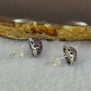 Good Grade Natural Super 7 S925 Silver Earrings 2.29g 8.7 by 5.5mm - Huangs Jadeite and Jewelry Pte Ltd