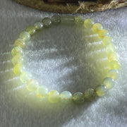 Type A Brownish Semi Icy Light Blueish Green and Yellow Jadeite Beads with White Lulu Tong Bracelet 13.12g 15.5cm 6.5cm 27 Beads 8.5 by 5.8 1pcs - Huangs Jadeite and Jewelry Pte Ltd