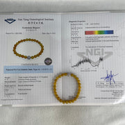 Type A Yellow Jade Jadeite Bracelet 13.76g 6.8mm/bead 26 beads with NGI Cert - Huangs Jadeite and Jewelry Pte Ltd