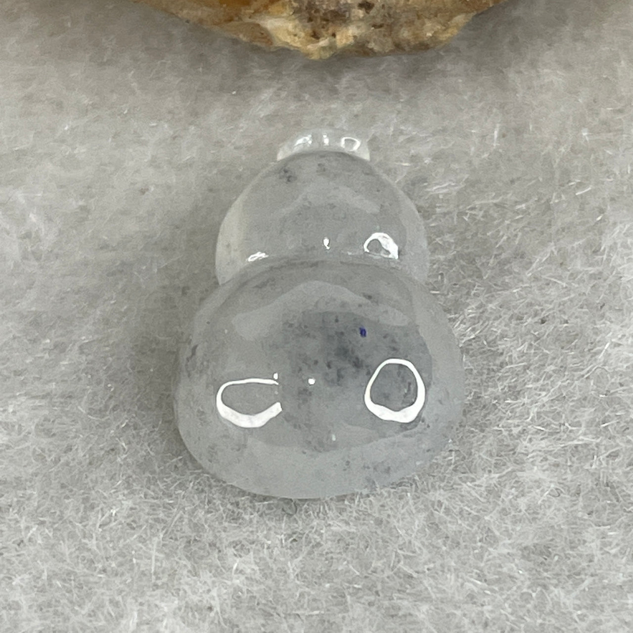 Natural Type A Icy Light Blueish Green Jadeite Hulu Stone | 15.7mm Carved Jade Gourd Loose Gemstone for Jewelry Setting (1.28g 15.7x10.6x4.9mm)