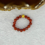 Natural Red Agate Bead Ring 2.40g US 9.5 / HK 21 4.8mm 15 Beads - Huangs Jadeite and Jewelry Pte Ltd