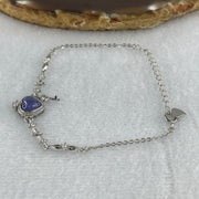 Natural Blue Tanzanite Heart Shape with Cubic Zirconia in S925 Bracelet 2.96g 16-16cm 6.8 by 6.8 by 3.0mm 1 Bead - Huangs Jadeite and Jewelry Pte Ltd