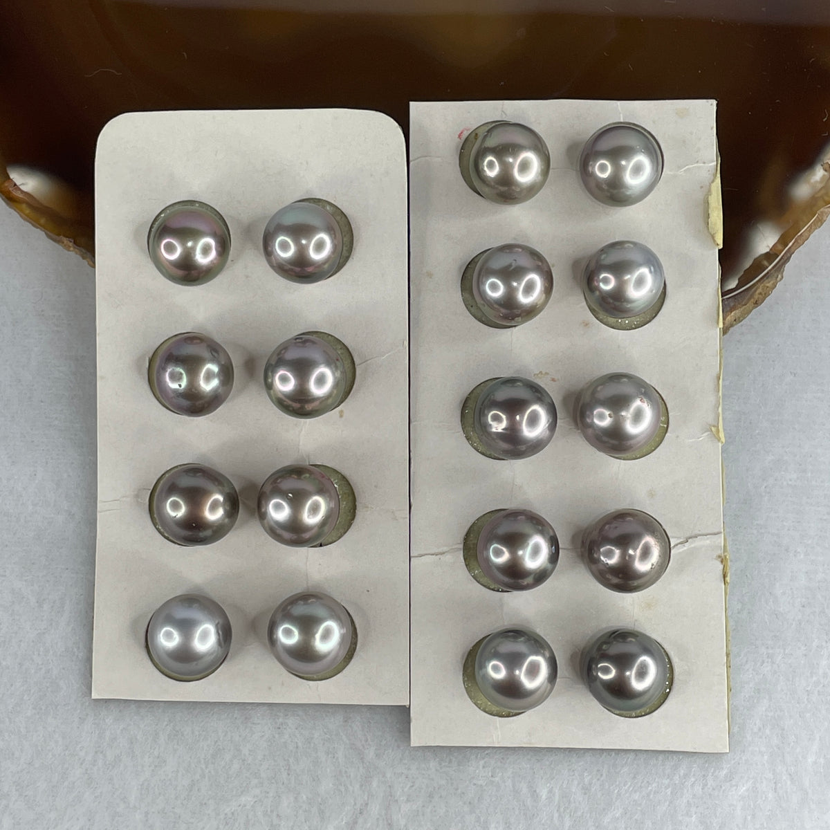 Rare Natural Tahitian South Sea Black Pearl Beads for Setting | 11.9mm High-Luster Loose Pearls (Set of 18 | 2.34g)