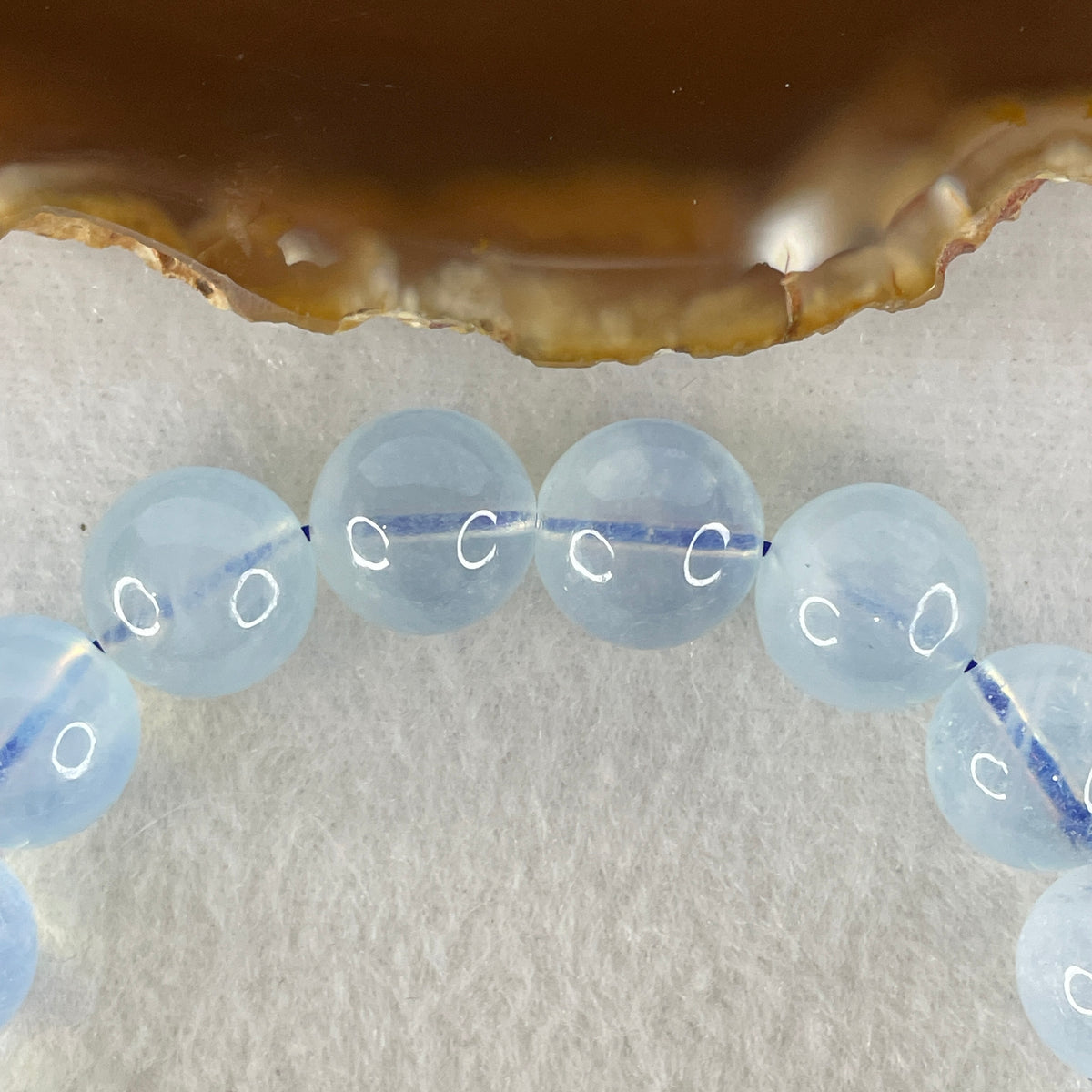 Certified Natural Average Grade Aquamarine Beads Bracelet | 17cm Strand of 17 Beads 12.8mm Gem Beads (46.00g | Serene Calm, Fluid Communication & Water Element Energy Shield)