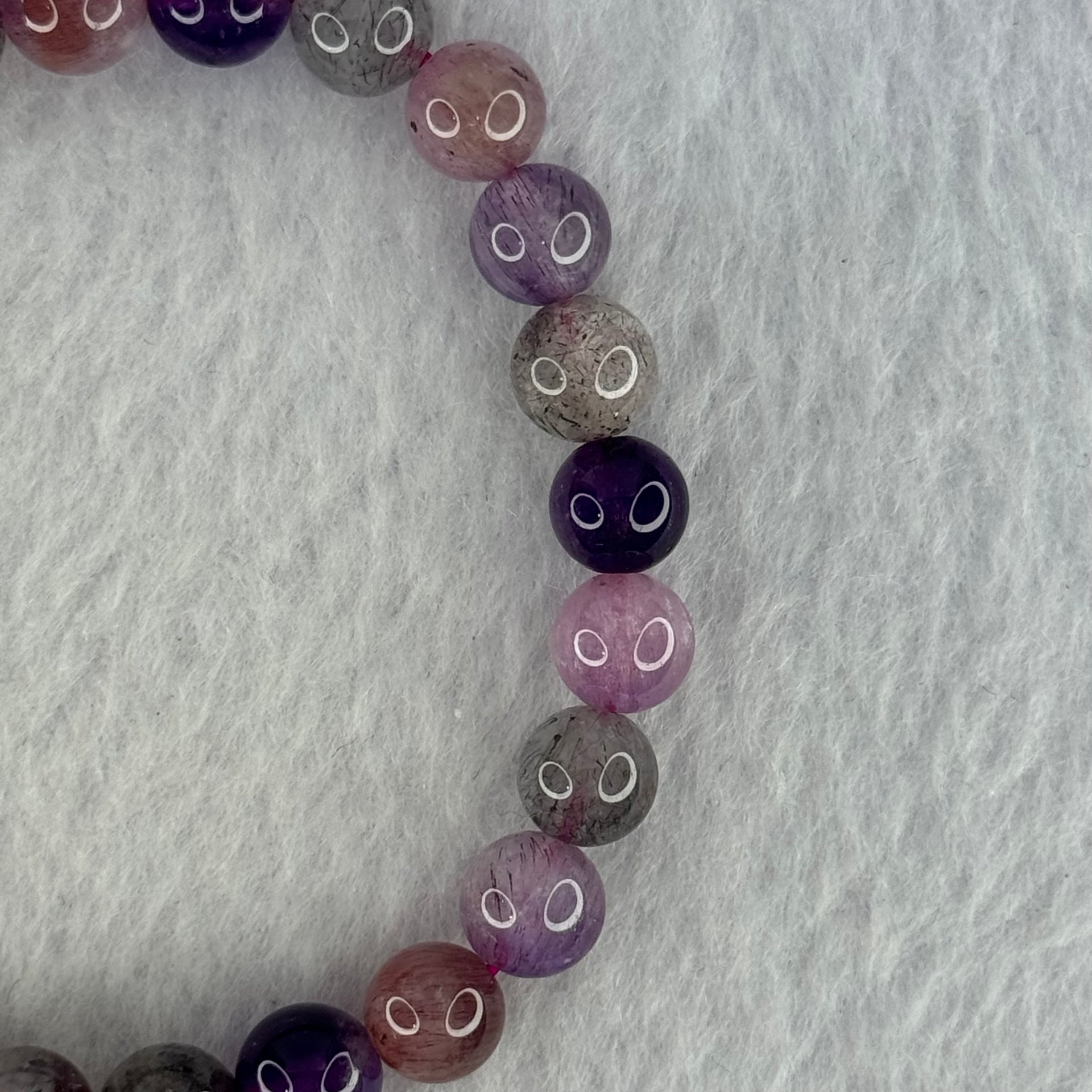 Natural Super 7 Beads Bracelet 15.80g 16cm 7.9mm 25 Beads - Huangs Jadeite and Jewelry Pte Ltd