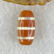 Natural Powerful Tibetan Old Oily Agate 3-Lines Dzi Bead Heavenly Master (Tian Zhu) 三行天诛 3.19g 20.1 by 10.4mm - Huangs Jadeite and Jewelry Pte Ltd