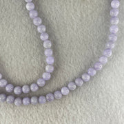 Type A Full Lavender Jadeite Beads Necklace 44.55g 66cm 6.2mm 108 Beads - Huangs Jadeite and Jewelry Pte Ltd